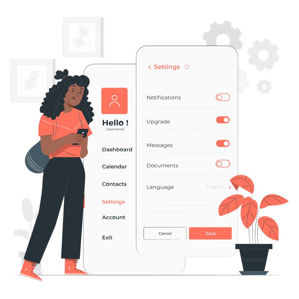 "Customization interface showing personalization options"